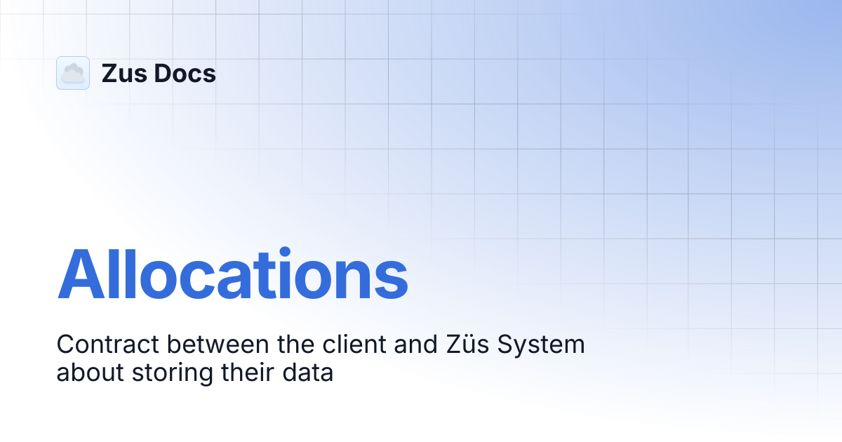 Allocations | Zus Docs
